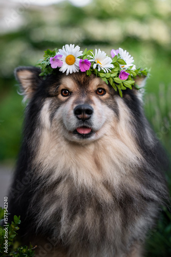 Portrait of a Finnish Lapphund dog
