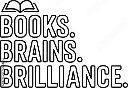 Book lover quote vector black silhouette print design