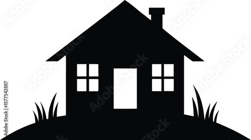 Grandparents house on a white background