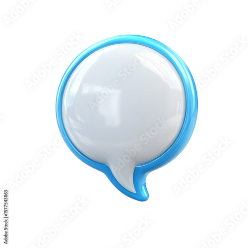 Glossy Speech Bubble Icon Message Communication Dialogue Chat Talking on transparent background