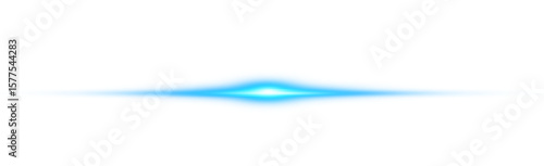 Horizontal Rays of blue light on transparent background.Laser beams png.