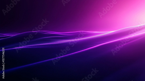 Abstract flowing waves of purple and pink light with subtle texture and gradient background