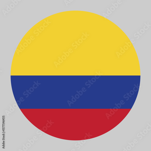 Colombia Circle Flag, vector file of Columbia flag. Columbia country flag vector push button circle. Vector illustration. Free Download Colombia Circle Flag, vector file of Columbia flag. Columbia country flag vector push button circle. Vector illustration. - GFXLoad