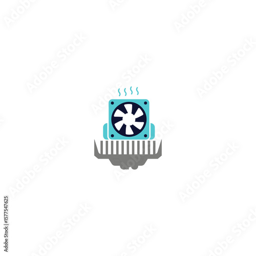 Cpu Cooler icon logo flat vector design