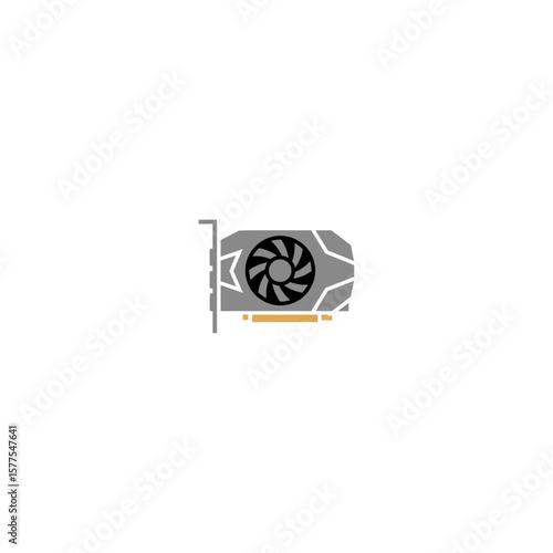 Graphic Card icon logo flat vector design