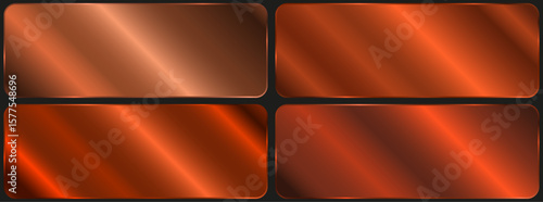 Bronze gradients set. Metallic bronze gradients. Elegant bronze gradients collection.