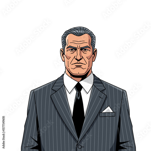 Mafia Boss icon logo flat vector design