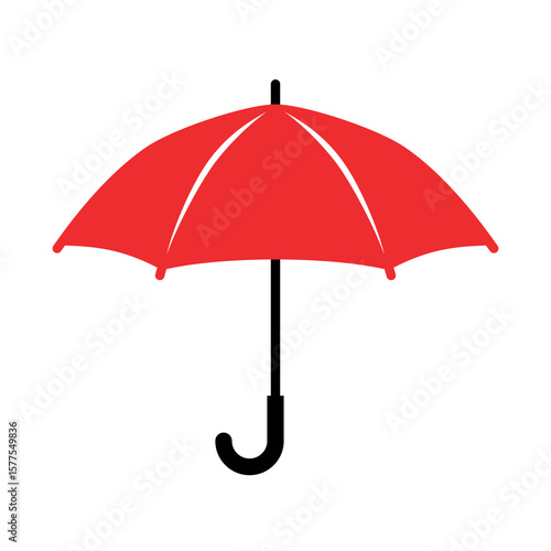 Umbrella icon. Symbol of rain or protection. Means of protection from the sun. Attribute of bad weather or precipitation. Vector icon.