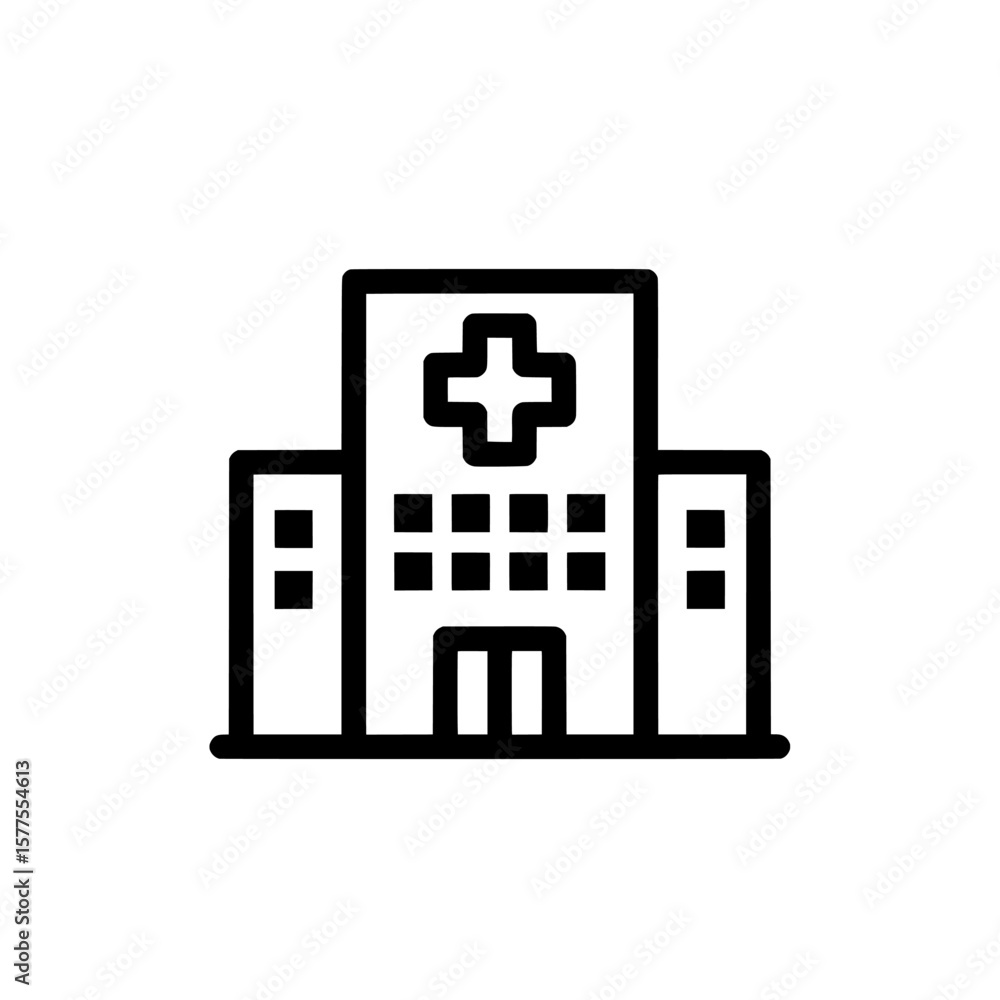 hospital building with cross symbol for healthcare services hospital building with cross symbol for healthcare services