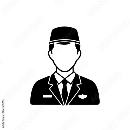 Man in suit with hat and badge for professional or corporate use