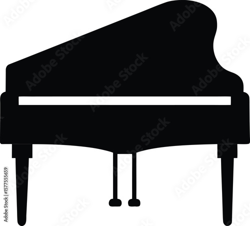 Piano silhouette vector art illustration