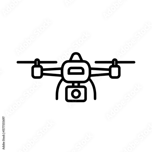 Outline of a drone with dual rotors and camera for technological projects