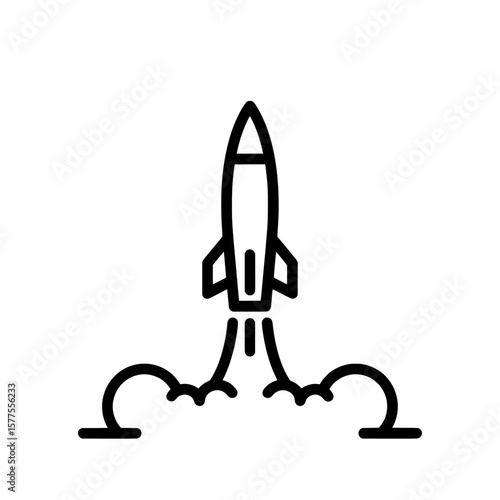 Rocket launch with smoke trail for science or space exploration
