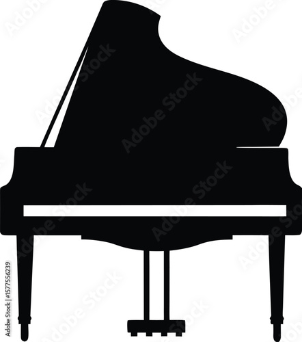 Piano silhouette vector art illustration