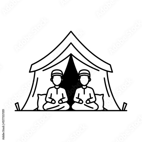 women relaxing in a tent during camping trip