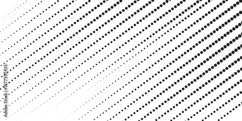 Set of halftone dots gradient pattern texture isolated on white background. Straight dotted spots using halftone circle dot raster texture. Vector blot half tone collection.