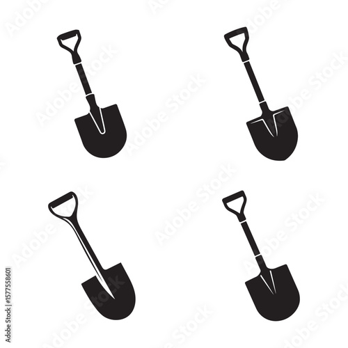 Black shovels with d shaped handles spade digging tool
