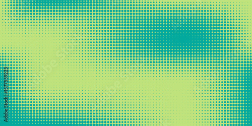 Turquoise pop art background with halftone polka dots in retro comic style, vector illustration template eps10