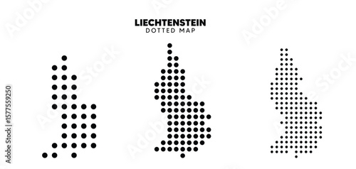 Set of Liechtenstein dotted map vector on white isolated