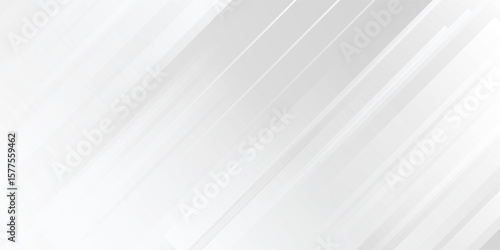 Diagonal grey gradient lines background. Abstract silver stripes wallpaper. Abstract gray tech backdrop. Oblique gris texture for graphic design, poster, banner, flyer, brochure, presentation. Vector