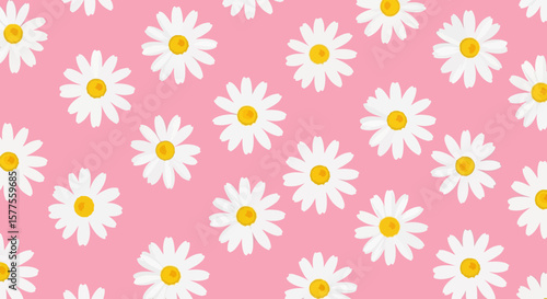 Daisies on Pink A Bright and Cheerful Floral Pattern for Spring and Summer Designs