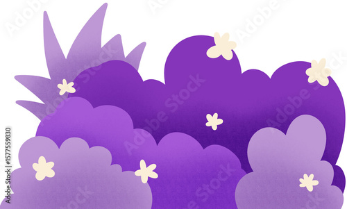 Grass clump Green orange purple 