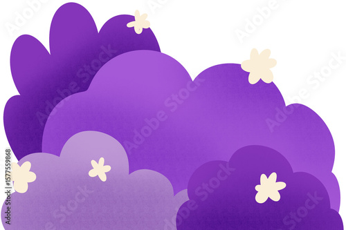 Grass clump Green orange purple 