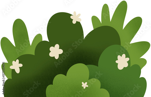 Grass clump Green orange purple 