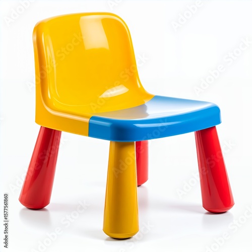 Vibrant children's chair showcasing a playful design and colorful elements on white background