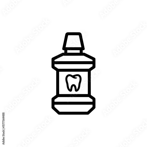 Toothpaste tube with a tooth symbol suitable for dental care