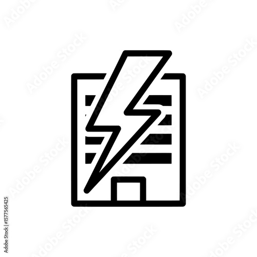 Lightning bolt striking a mobile phone screen for technology and power concept