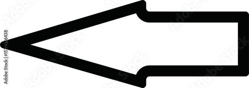 outline down Arrow Icon Vector flat design style isolated on white background