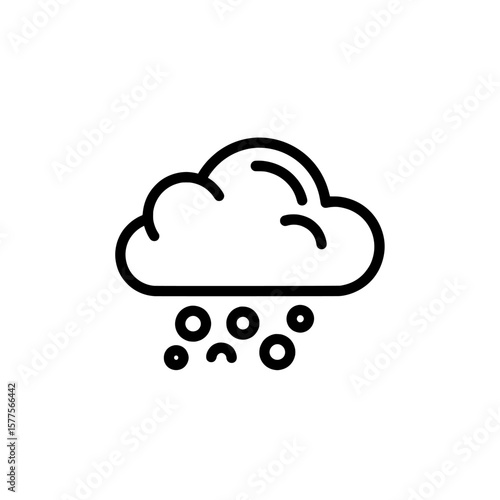 cloud with falling rain outlined icon for weather forecast