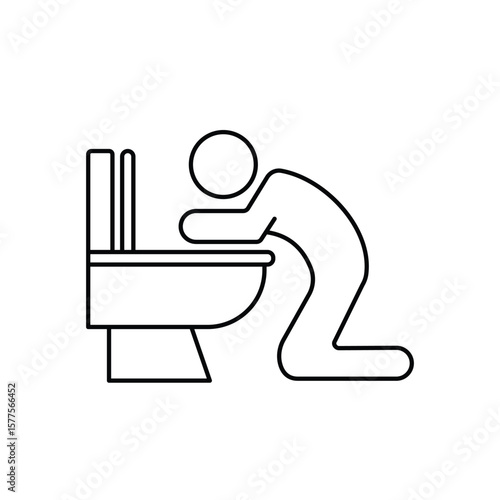 Vomit vector line icon design on a white background