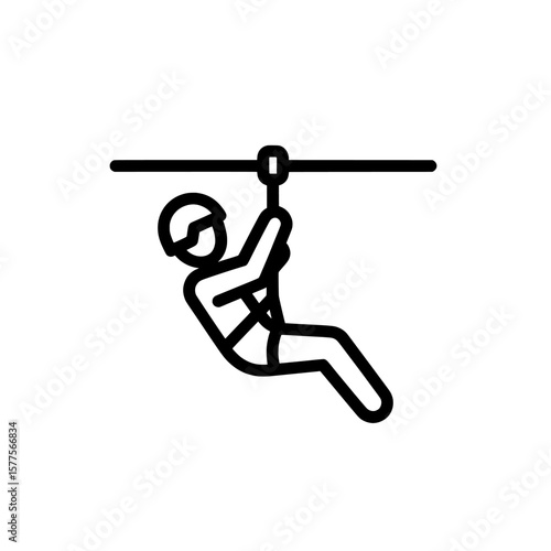 Child riding a zip line for outdoor leisure activity