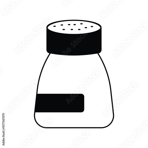 salt shaker glyph outline icon with white background vector stock illustration