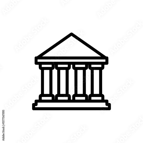 Ancient Greek temple with columns and triangular roof