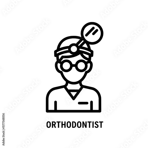 Orthodontist professional with dental tools and glasses