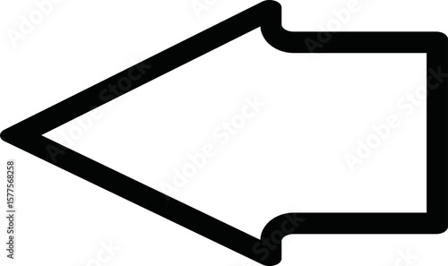outline down Arrow Icon Vector flat design style isolated on white background