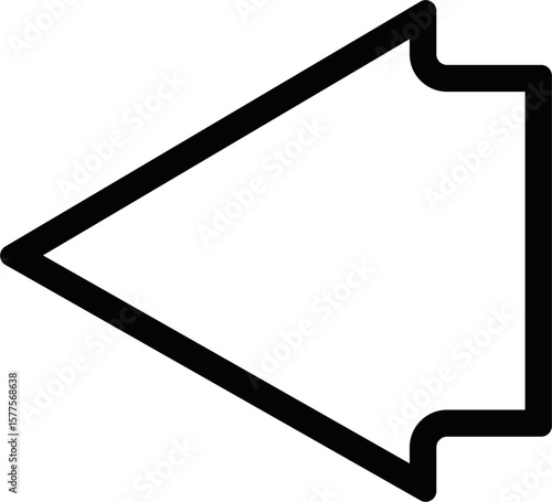 outline down Arrow Icon Vector flat design style isolated on white background