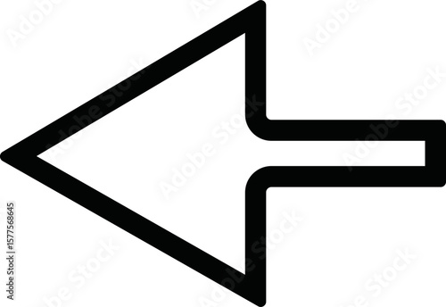 outline down Arrow Icon Vector flat design style isolated on white background