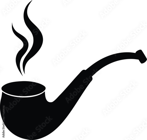 Smoking pipe icon silhouette vector illustration 
