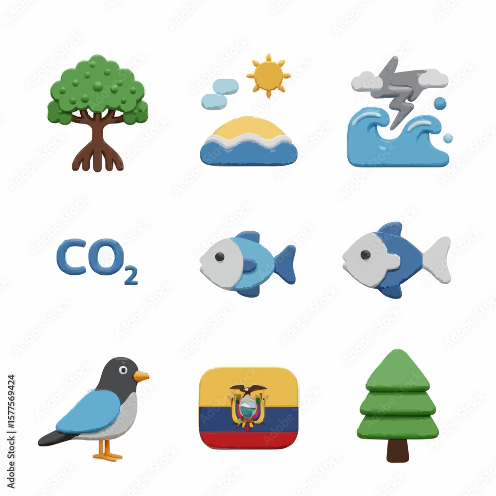 Naklejka premium Tropical Mangrove Ecosystem Vector – Nature Conservation and Coastal Habitat