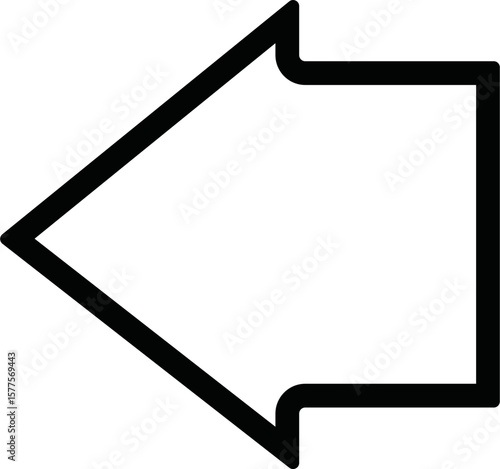 outline down Arrow Icon Vector flat design style isolated on white background