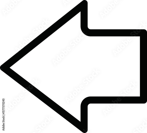 outline down Arrow Icon Vector flat design style isolated on white background