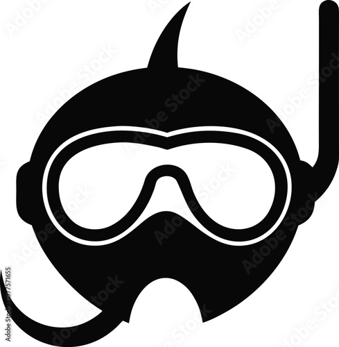 Snorkel diving mask icon outline vector extreme wind summer