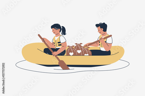 Illustration of Disaster Relief Flood