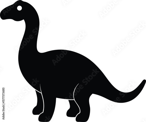 Black silhouette of a barosaurus