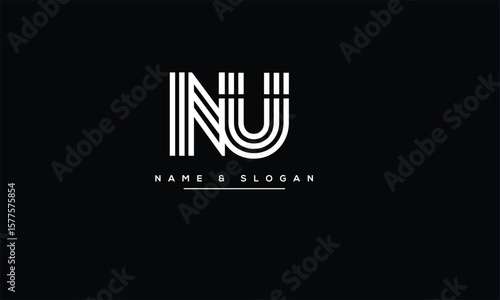 NU, UN, N, U Abstract Letters Logo Monogram