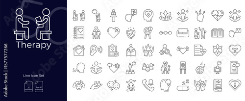 Therapy Line Editable Icons set. Vector illustration in modern thin line style of therapy icons: therapy, psychology, mental, etc